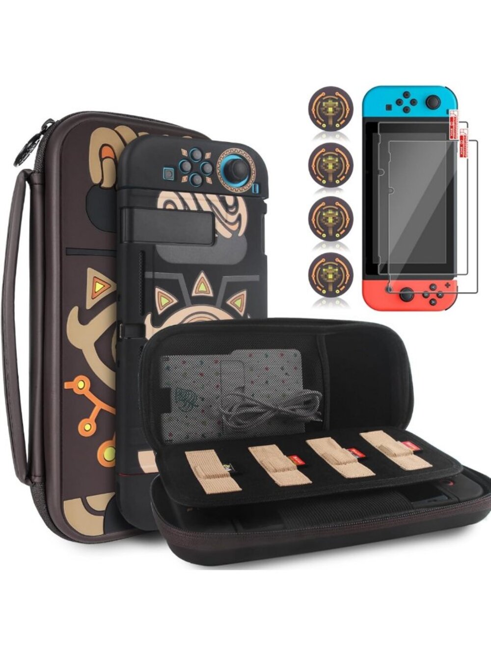 Portable Travel Case for Switch - Soft Protective Cover, Screen Protectors